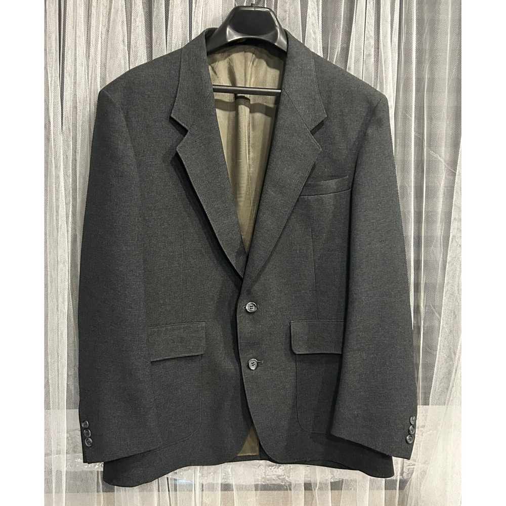 Vintage Levis Action Suit Blazer Mens 42R Charcoal Gray 2 Button Sport Coat